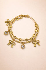 Bow Heart Bracelet