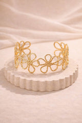 Floral Open Cuff Bracelet