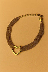 Golden Heart Mesh Bracelet