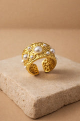 Royal Pearl Cuff Ring