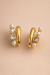 Seraphine Gold Pearl Hoops