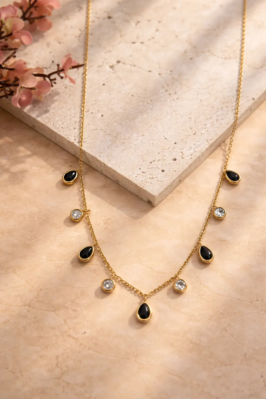 Black Luxe Charm Necklace
