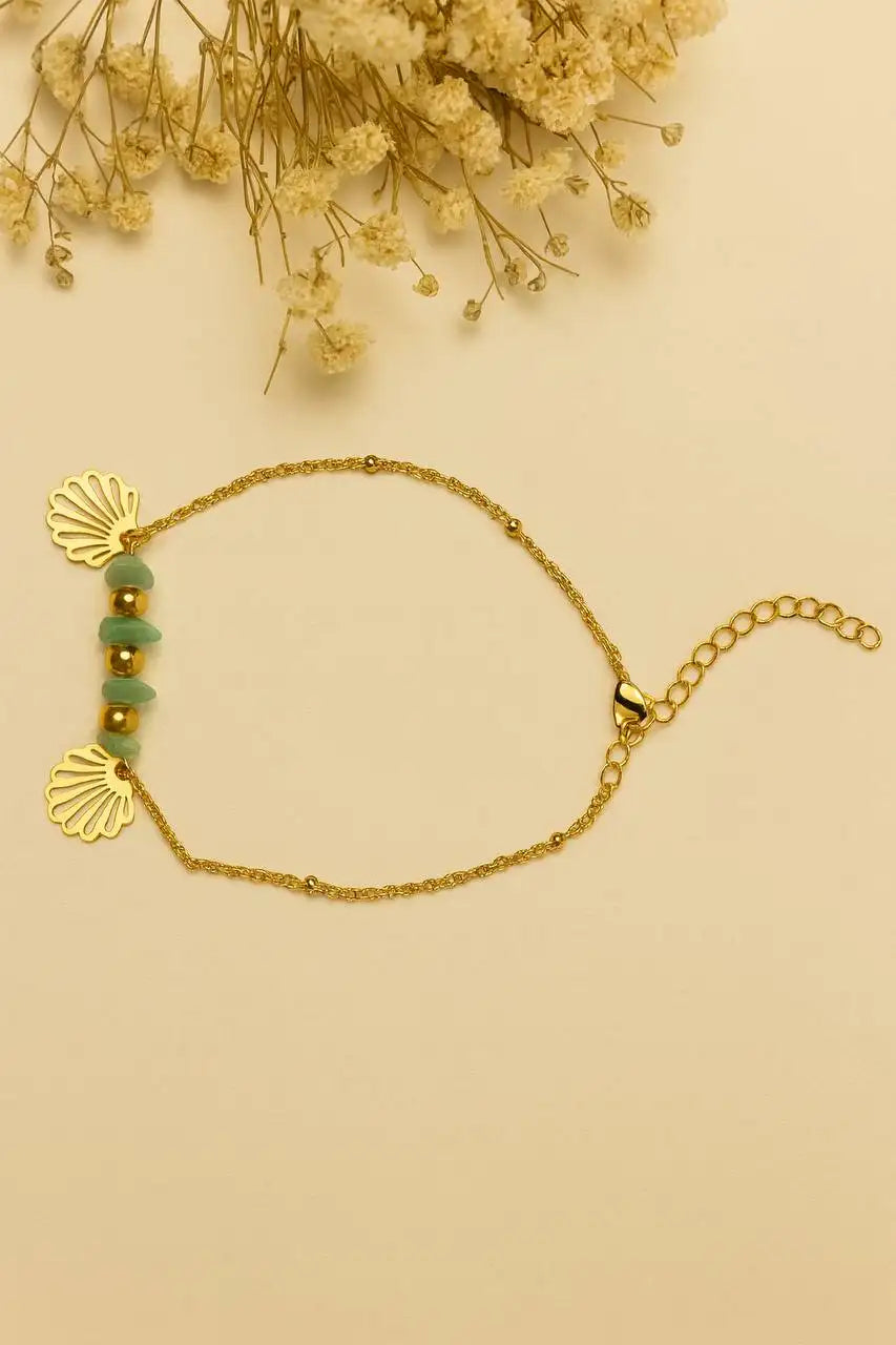 Aqua Shell Charm Anklet