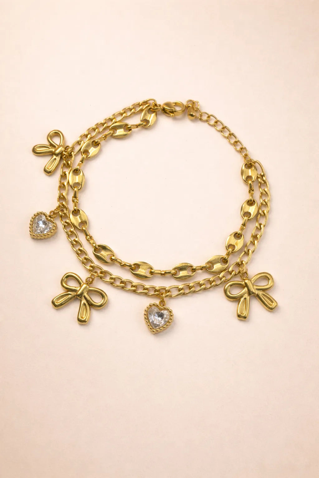 Bow Heart Bracelet