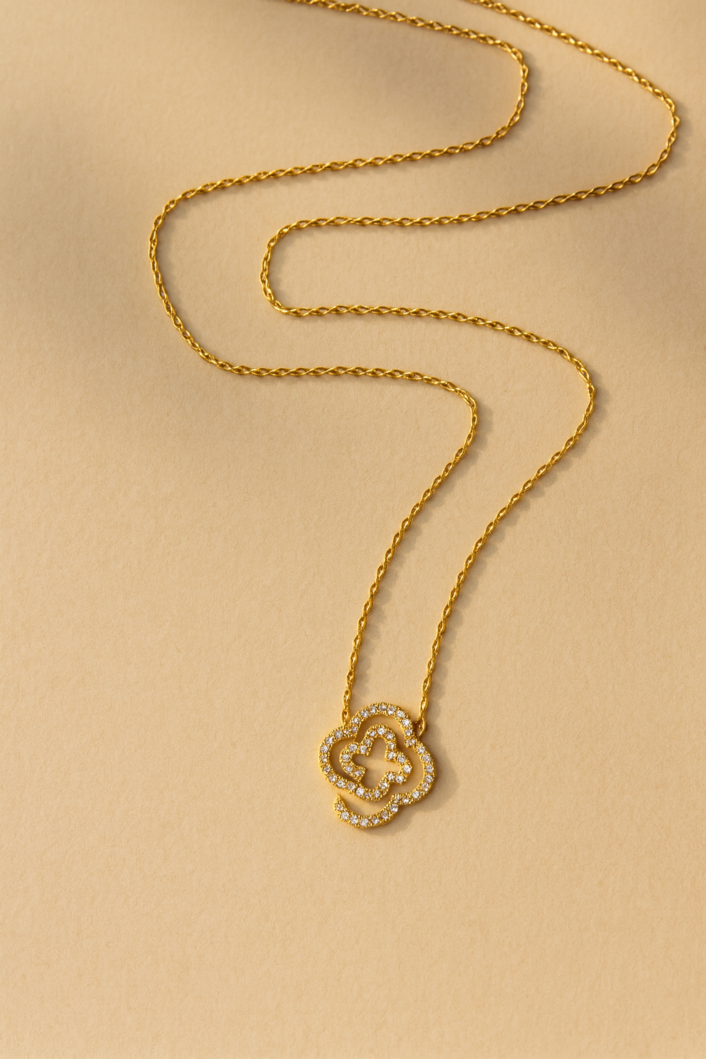 Crystal Cloverline Necklace