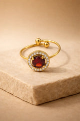 Garnet Bloom Ring