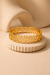 Aurelia Lattice Gold Bangle