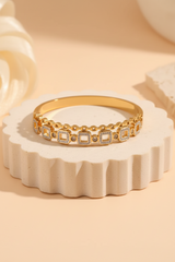 Square-Link Gold Bangle