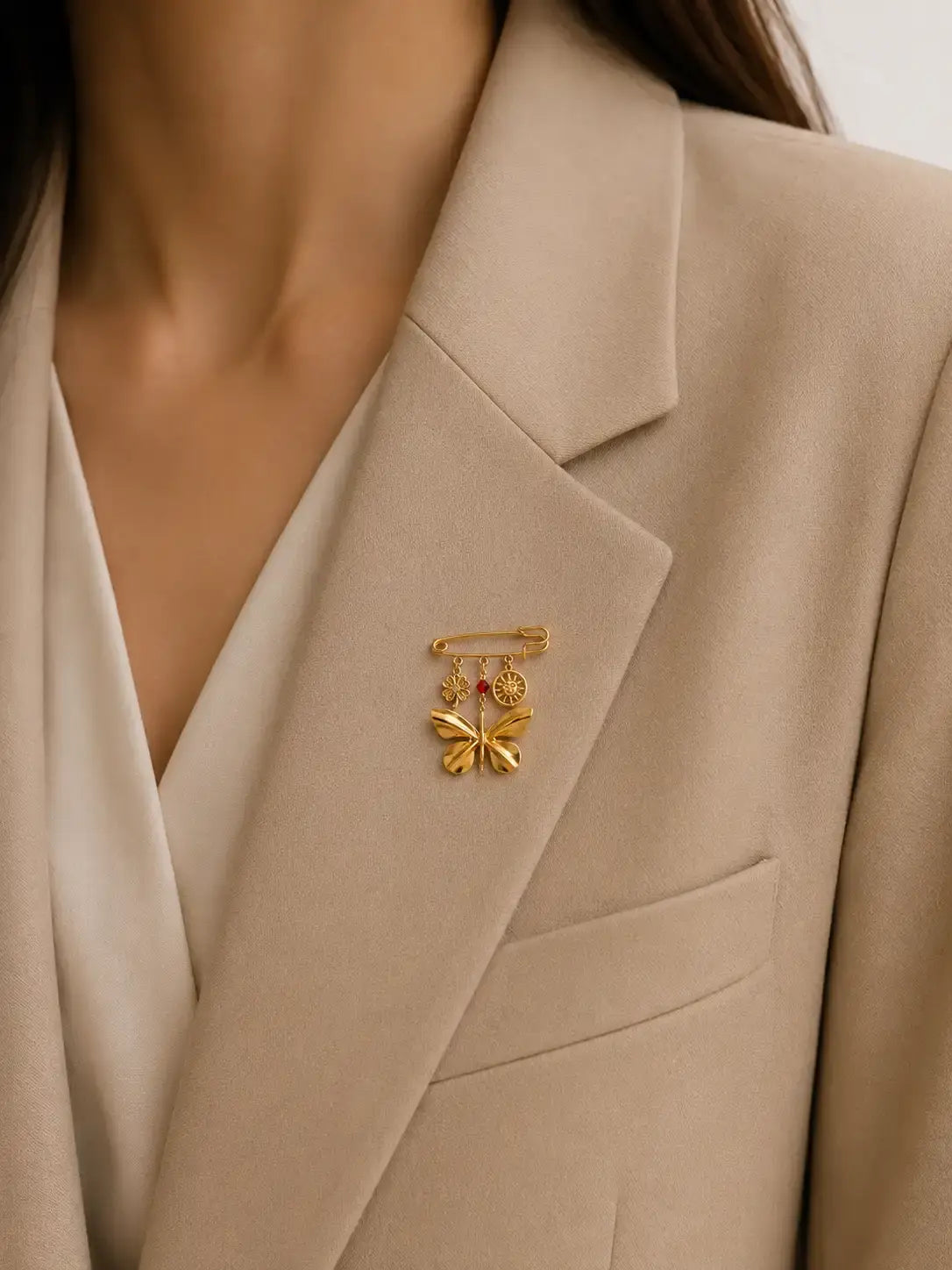 Scarlet Butterfly Brooch