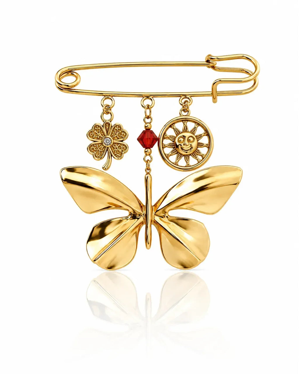 Scarlet Butterfly Brooch