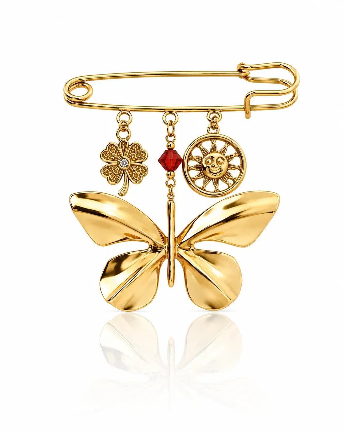 Scarlet Butterfly Brooch