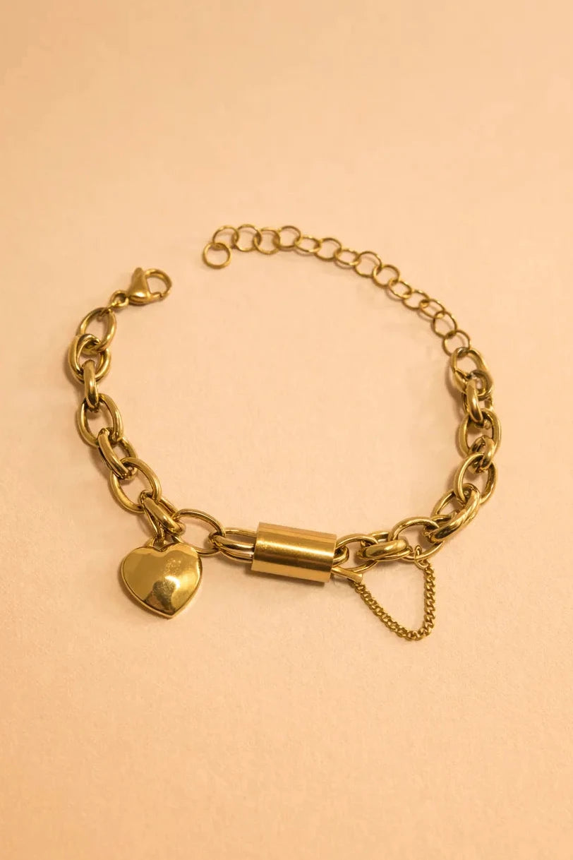 Serene Lock Heart Bracelet